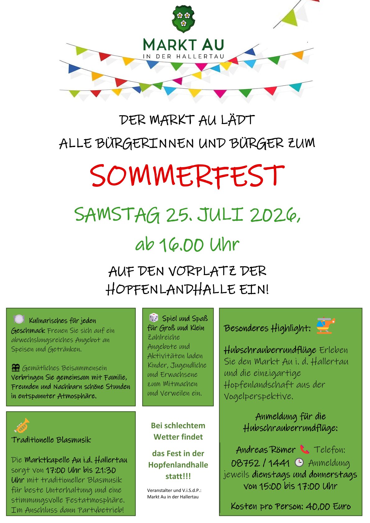 Sommerfest des Marktes Au i.d. Hallertau am 25.07.2026